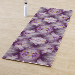 Tapis De Yoga Abstraite violette japonaise Iris