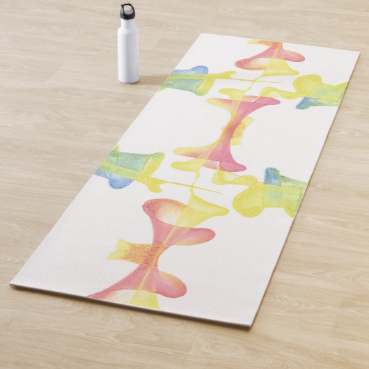 Tapis De Yoga Abstraits Pastel Funnels de yoga réversible (En situation)