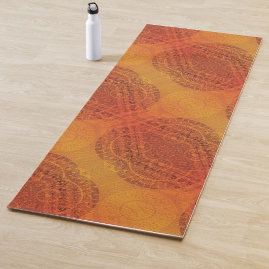 Tapis De Yoga Acceptation | Médaillons de saumons rouges orange  (En situation)