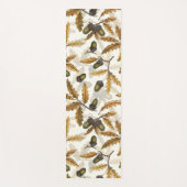 Tapis De Yoga Acornes et feuilles de chêne sur blanc (Devant)