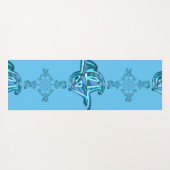 Tapis De Yoga Action Cyan Turquoise Graffiti Abstrait Imprimer (Dos (Horizontal))