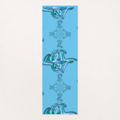 Tapis De Yoga Action Cyan Turquoise Graffiti Abstrait Imprimer (Devant)