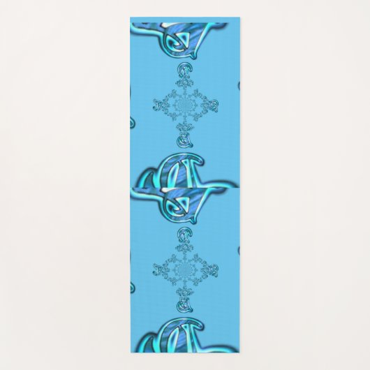 Tapis De Yoga Action Cyan Turquoise Graffiti Abstrait Imprimer (Devant)