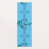 Tapis De Yoga Action Cyan Turquoise Graffiti Abstrait Imprimer (Dos)