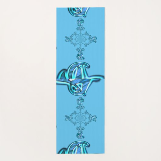 Tapis De Yoga Action Cyan Turquoise Graffiti Abstrait Imprimer (Dos)