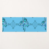 Tapis De Yoga Action Cyan Turquoise Graffiti Abstrait Imprimer (Devant (Horizontal))