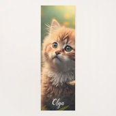 Tapis De Yoga Adorable Fluffy Ginger Kitten, personnalisable (Dos)