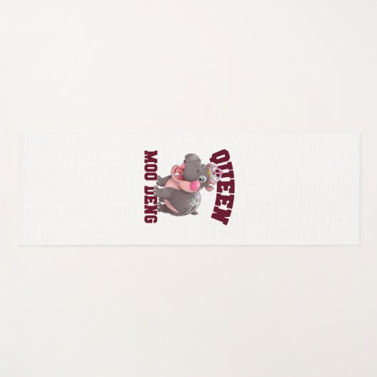 Tapis De Yoga Adorable REINE MOO DENG Maman Baby Hippo Princesse (Devant (Horizontal))