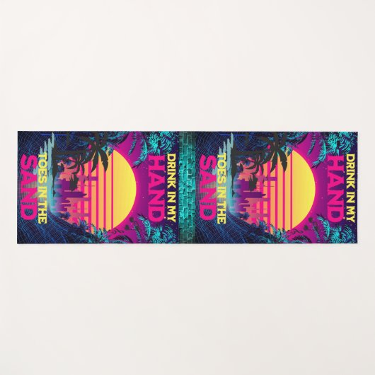 Tapis De Yoga Adorables Synthwave/Vaporwave Retro 80s (Devant (Horizontal))