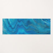 Tapis De Yoga Agate de marbre bleu et Turquoise Résumé (Devant (Horizontal))