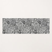 Tapis De Yoga Agate les tranches en noir et blanc (Devant (Horizontal))