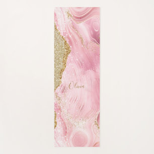 Tapis De Yoga Agate rose fille personnalisée avec Parties scint