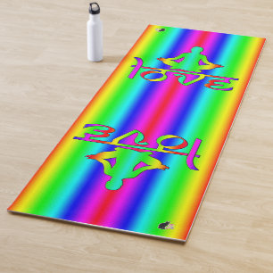 Tapis De Yoga Aimer les intentions arc-en-ciel