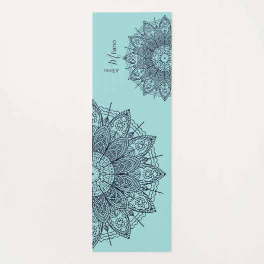 Tapis De Yoga Airy Mandalas Over Sea Green Yoga Mat personnalisé (Dos)