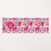 Tapis De Yoga Ajoutez votre aquarelle d'été du monogramme | (Devant (Horizontal))