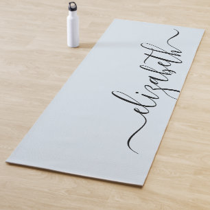Tapis De Yoga Ajoutez votre bleu en pastel d'écriture nommée d