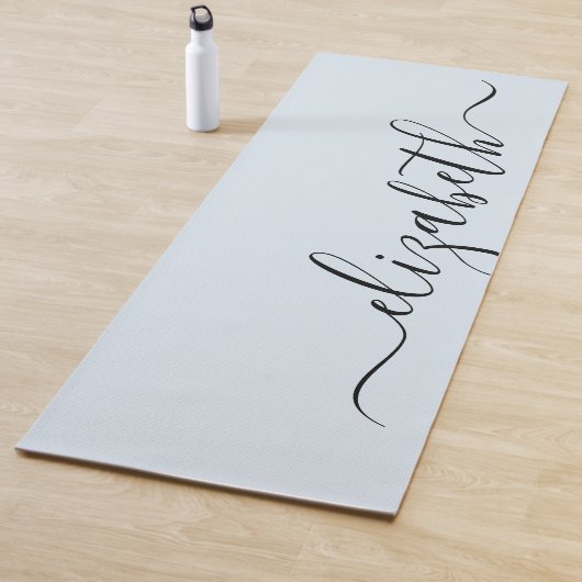 Tapis De Yoga Ajoutez votre bleu en pastel d'écriture nommée de (En situation)