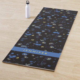 Tapis De Yoga Ajoutez votre motif floral soufflé par vent nommé