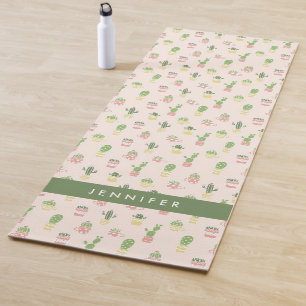 Tapis De Yoga Ajoutez votre motif mignon nommé de cactus