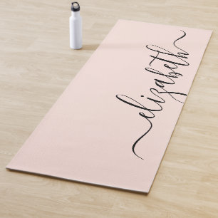 Tapis De Yoga Ajoutez votre nom Écriture manuscrite rose