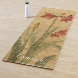 Tapis De Yoga Ajoutez votre rangée nommée de   d'amaryllis rou