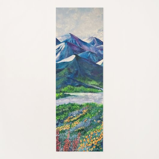 Tapis De Yoga Alaskan Floral Mountain Yoga Mat (Devant)
