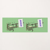 Tapis De Yoga Aligator de crocodile drôle avec dessin animé (Dos (Horizontal))