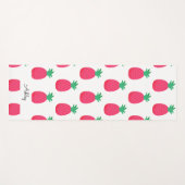 Tapis De Yoga Ananas rose Motif Chic Blanc (Devant (Horizontal))