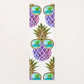 Tapis De Yoga Ananas rose pourpre tropical (Dos)