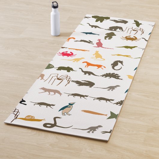 Tapis De Yoga Animaux colorés rétro (En situation)