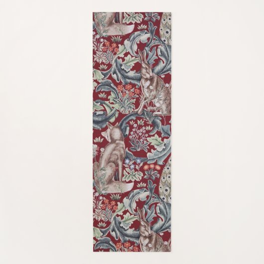 Tapis De Yoga Animaux forestiers, William Morris (Devant)