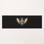 Tapis De Yoga Ankh or avec ailes (Dos (Horizontal))