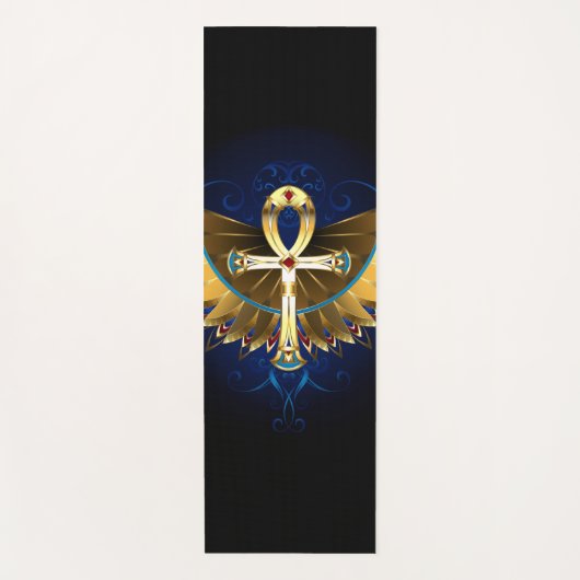 Tapis De Yoga Ankh or avec ailes (Devant)