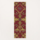 Tapis De Yoga Antique Monogramme Oriental Perse Motif rouge (Devant)