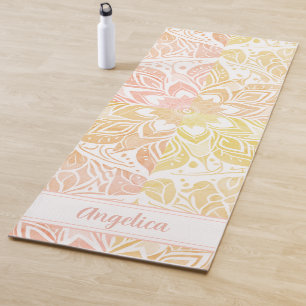Tapis De Yoga Apricot Mandala Yoga Mat avec nom personnalisé