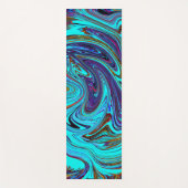 Tapis De Yoga Aqua Bleu et Noir Super Art rétro Abstrait (Devant)