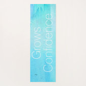 Tapis De Yoga Aqua Blue Tree Pose Aquarelle Abstraite (Dos)