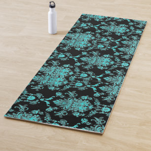 Tapis De Yoga Aqua Damassé sur Design Chic Noir