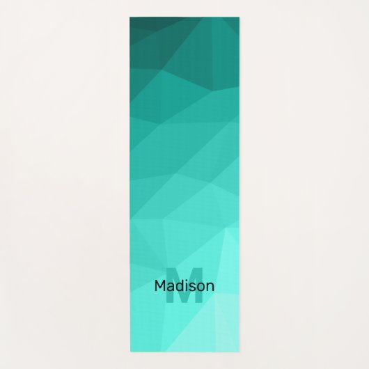 Tapis De Yoga Aqua géométrie turquoise maillage ombre motif Mono (Devant)