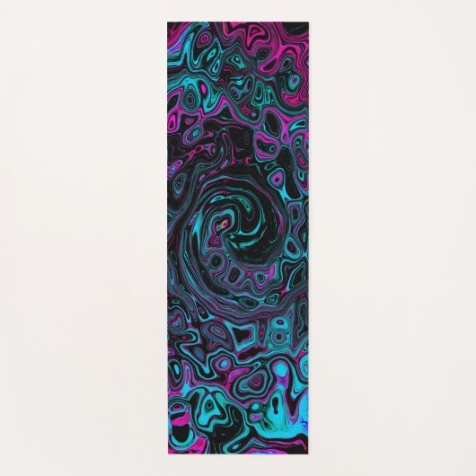 Tapis De Yoga Aqua Magenta et Abstrait noir (Devant)