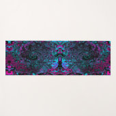 Tapis De Yoga Aqua Magenta et Abstrait noir (Devant (Horizontal))
