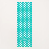 Tapis De Yoga Aqua pois blanc vert mat de yoga (Devant)