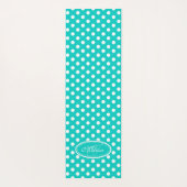 Tapis De Yoga Aqua pois blanc vert mat de yoga (Dos)