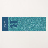 Tapis De Yoga Aqua Sparkles Personnalisé (Devant (Horizontal))