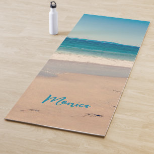 Tapis De Yoga Aqua Turquoise Beach Photo personnalisée