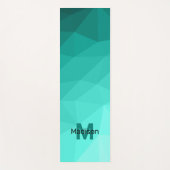 Tapis De Yoga Aqua Turquoise Gradient Monogramme de maillage géo (Devant)