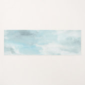 Tapis De Yoga Aquarelle Abstraite vénitienne bleue (Devant (Horizontal))