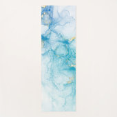 Tapis De Yoga Aquarelle Aqua Blue Gold (Devant)