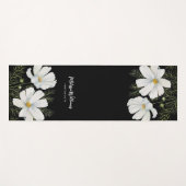 Tapis De Yoga Aquarelle Blanc Cosmos Fleurs Peinture Botanique (Devant (Horizontal))