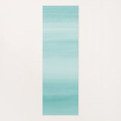 Tapis De Yoga Aquarelle bleu Aqua Abstrait #2 (Dos)